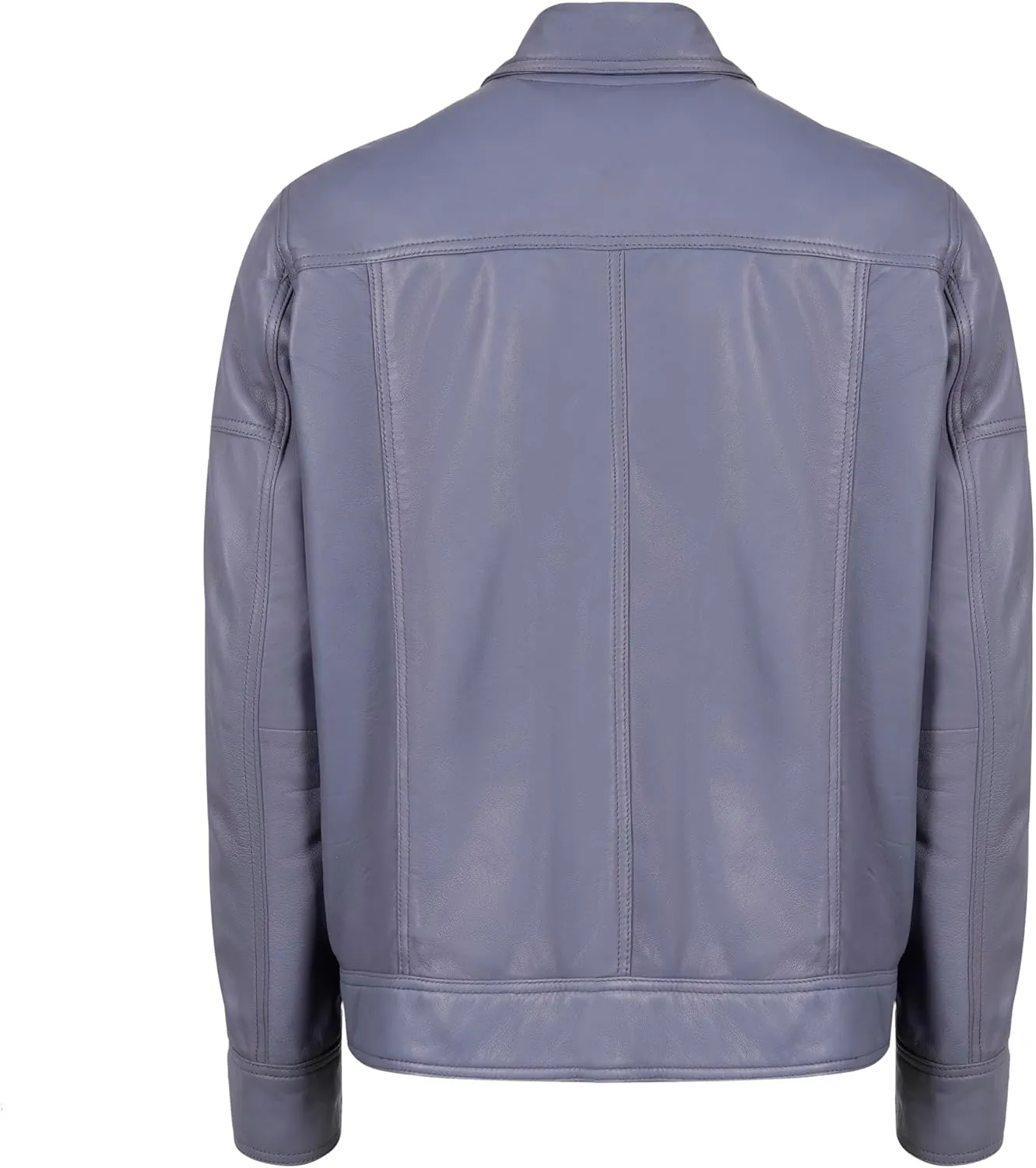 Polo Collar Premium Leather Jacket Men - Old School Classic Style Everyday Wear Real Lambskin Mens Leather Jacket