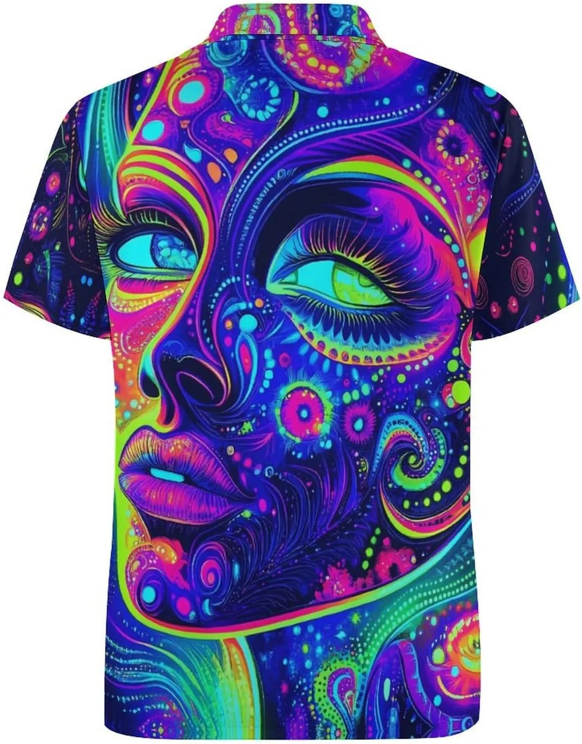 Psychedelic Woman Slim Fit Men's Short Sleeve Polo Shirts Quick-Dry Breathable Golf T-Shirt Tops