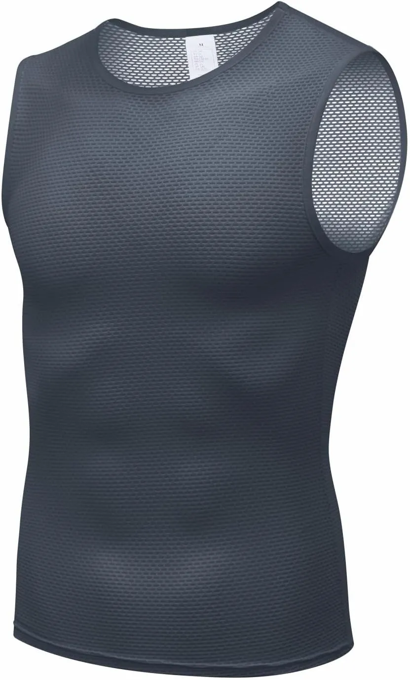 qualidyne Men's Cycling Base Layer Quick Dry Bike Undershirt Sleeveless Biking Jersey Bicycle Tops Sports Vest Breathable