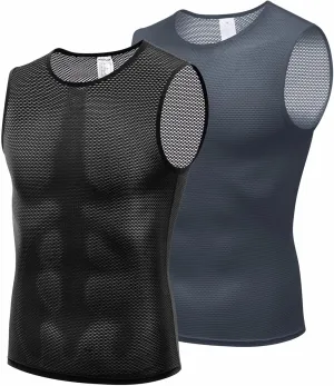 qualidyne Men's Cycling Base Layer Quick Dry Bike Undershirt Sleeveless Biking Jersey Bicycle Tops Sports Vest Breathable