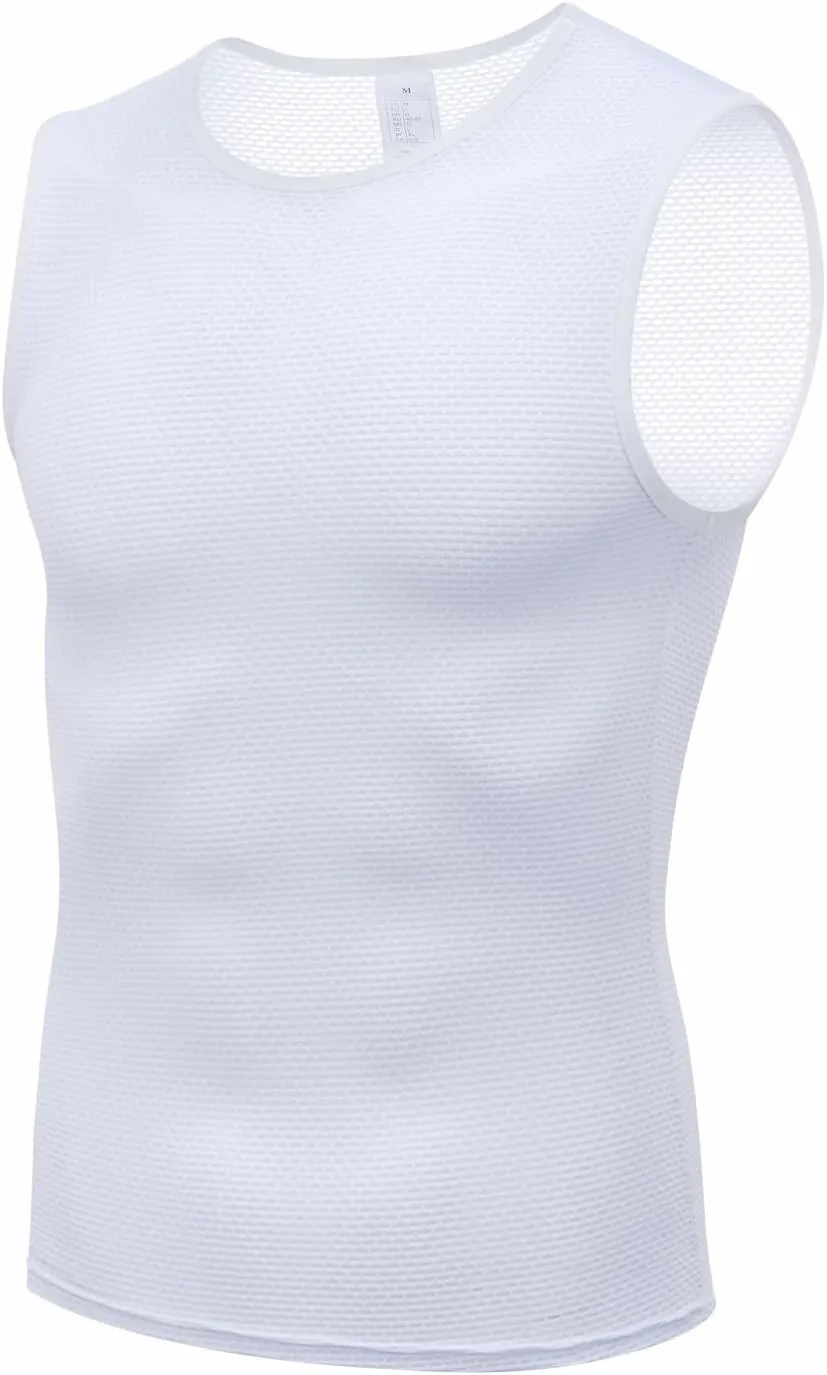 qualidyne Men's Cycling Base Layer Quick Dry Bike Undershirt Sleeveless Biking Jersey Bicycle Tops Sports Vest Breathable