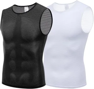 qualidyne Men's Cycling Base Layer Quick Dry Bike Undershirt Sleeveless Biking Jersey Bicycle Tops Sports Vest Breathable