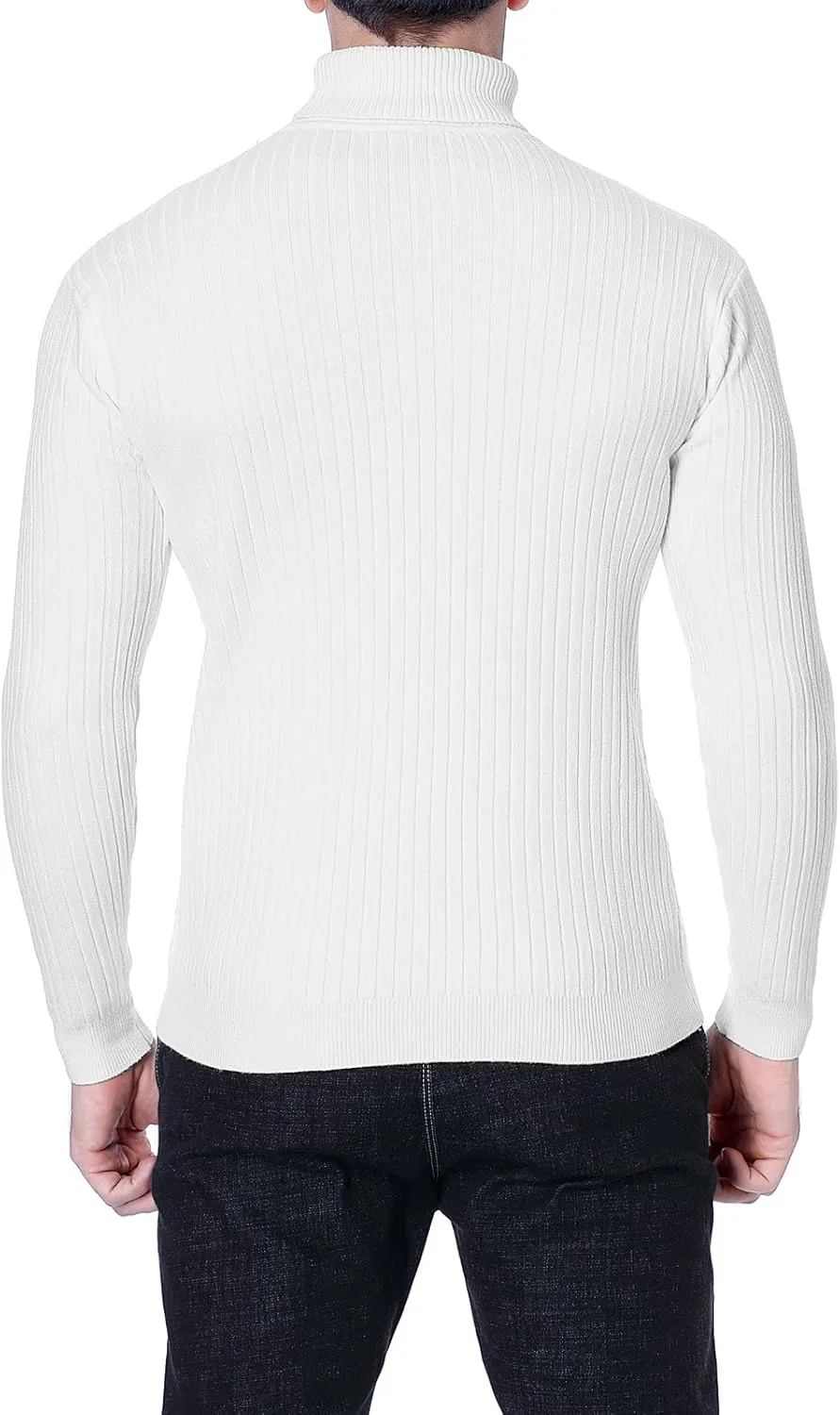QZH.DUAO Men's Casual Slim Fit Turtleneck Pullover Sweaters Tops with Twist Patterned