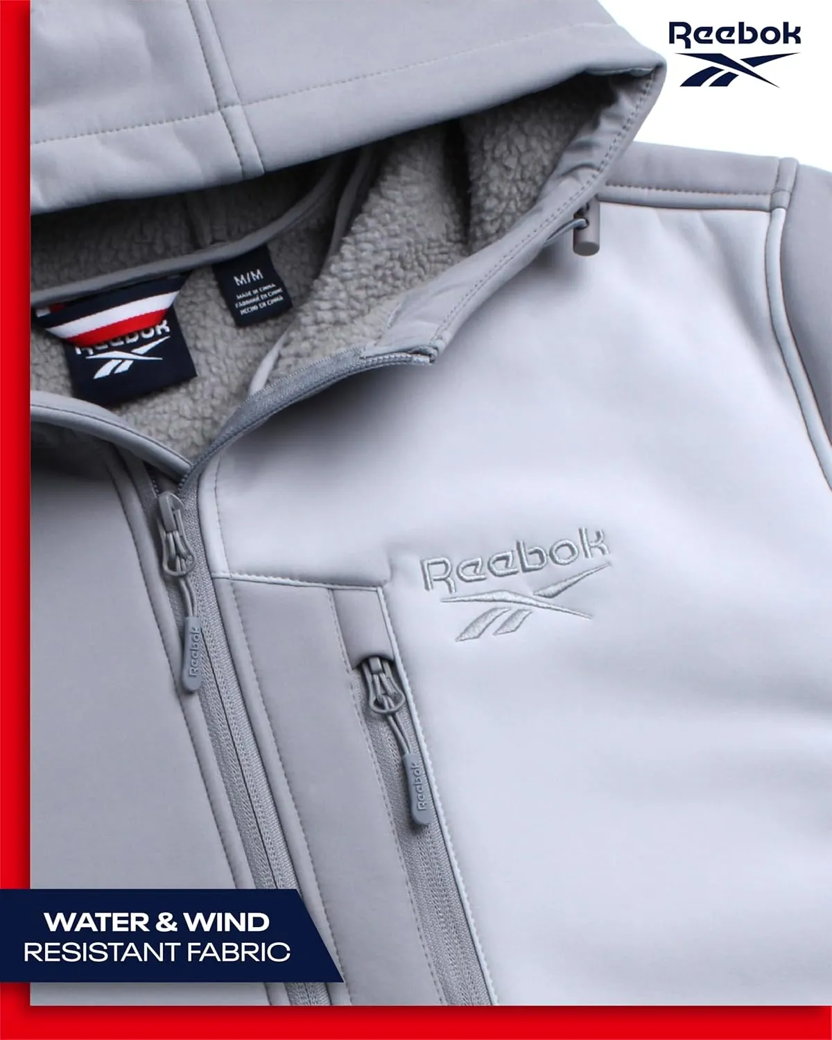 Reebok Men's Jacket - Weather Resistant Fleece Lined Softshell Jacket Coat - Lightweight Casual Coat for Men (M-XXL)