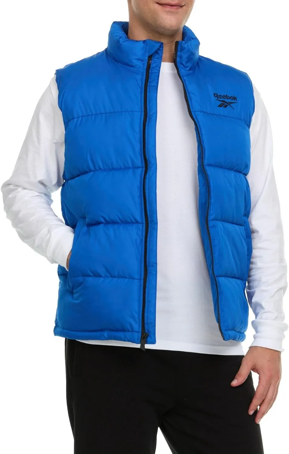 Reebok Mens Puffer Vest for Winter, Lightweight Down Alternative, Men's Outerwear Vests, Winter Vest for Men, Puffy Vest