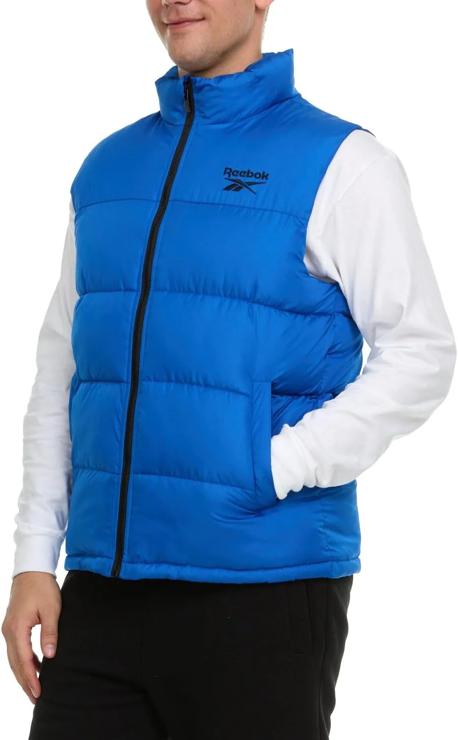 Reebok Mens Puffer Vest for Winter, Lightweight Down Alternative, Men's Outerwear Vests, Winter Vest for Men, Puffy Vest