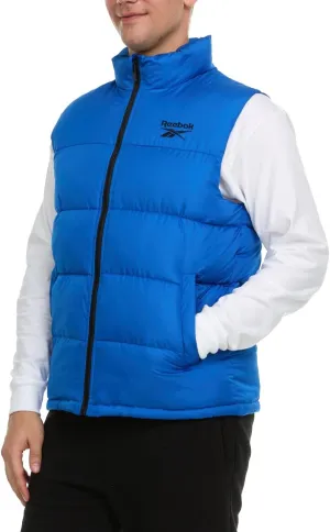 Reebok Mens Puffer Vest for Winter, Lightweight Down Alternative, Men's Outerwear Vests, Winter Vest for Men, Puffy Vest