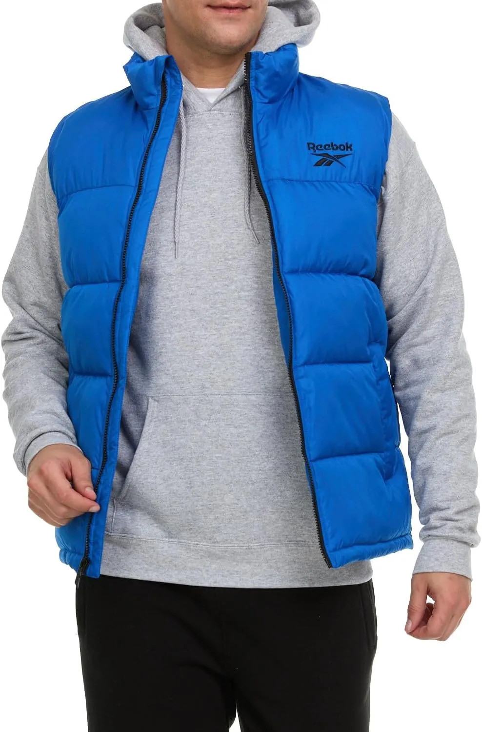 Reebok Mens Puffer Vest for Winter, Lightweight Down Alternative, Men's Outerwear Vests, Winter Vest for Men, Puffy Vest