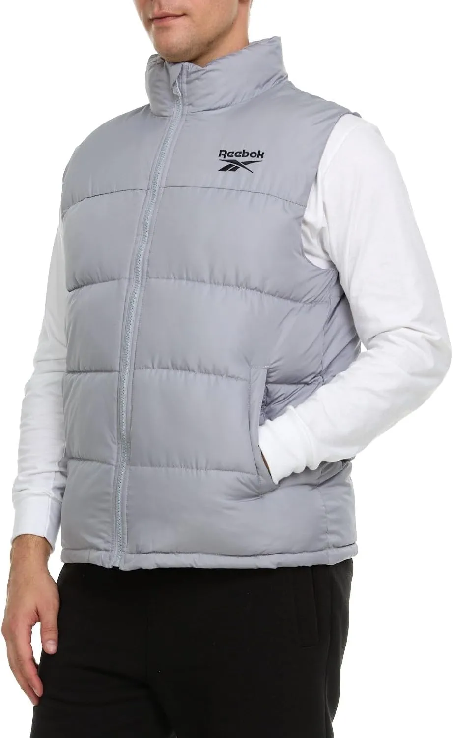 Reebok Mens Puffer Vest for Winter, Lightweight Down Alternative, Men's Outerwear Vests, Winter Vest for Men, Puffy Vest