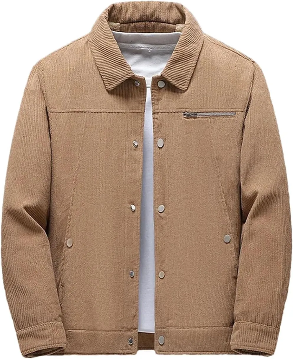 Rfmfkkg Men'S Corduroy Winter Thick Warm Coat Men Jacket Cotton-Padded Lamb Jacket