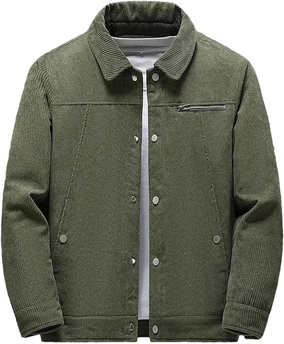 Rfmfkkg Men'S Corduroy Winter Thick Warm Coat Men Jacket Cotton-Padded Lamb Jacket