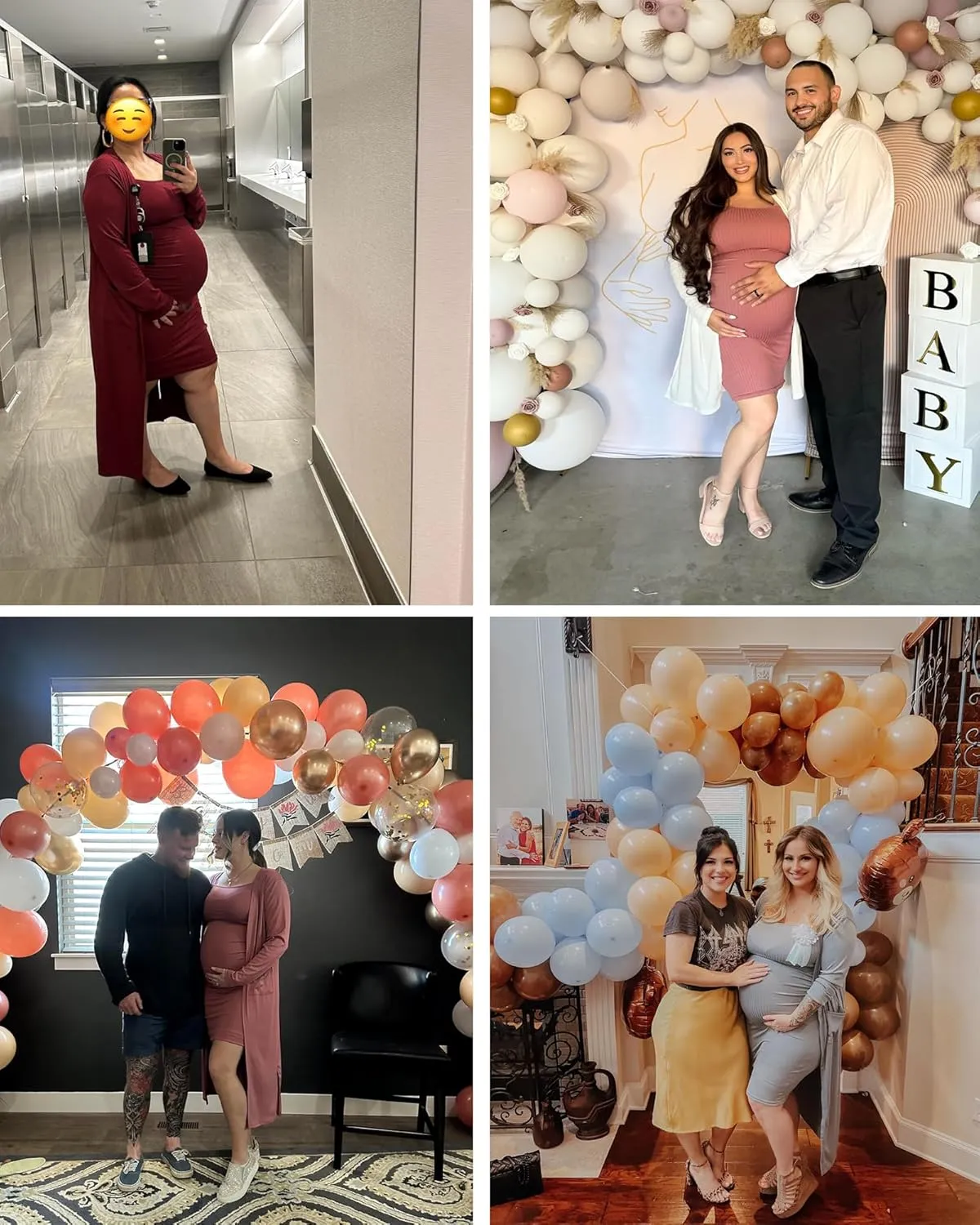 Rnxrbb 2 Piece Fall Adjustable Maternity Dress Cardigan Bodycon Long Sleeve Maternity Dresses Baby Shower Wedding Guest