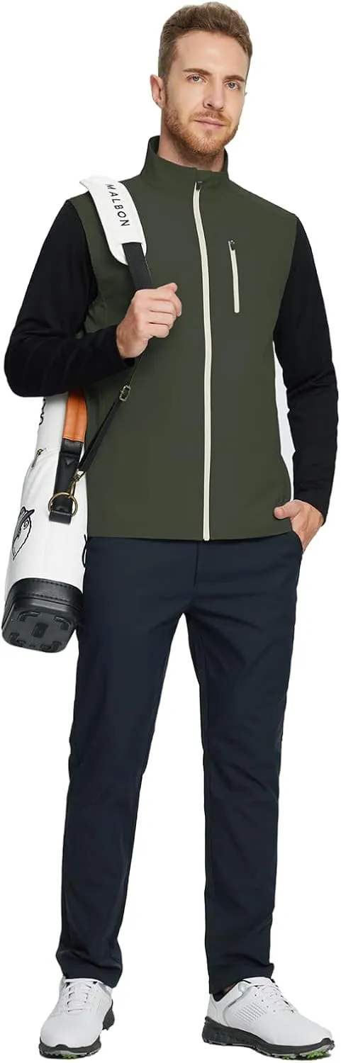 Rouen Mens Vests Outerwear Performance Lightweight Sleeveless Jacket Windproof Softshell Vests Sports Golf Vest for Men