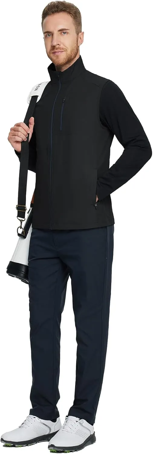 Rouen Mens Vests Outerwear Performance Lightweight Sleeveless Jacket Windproof Softshell Vests Sports Golf Vest for Men