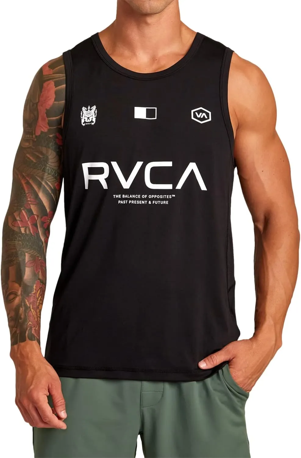 RVCA Mens Sport Vent Athletic Breathable Tank Tops