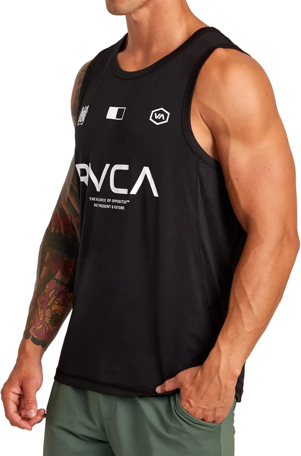 RVCA Mens Sport Vent Athletic Breathable Tank Tops