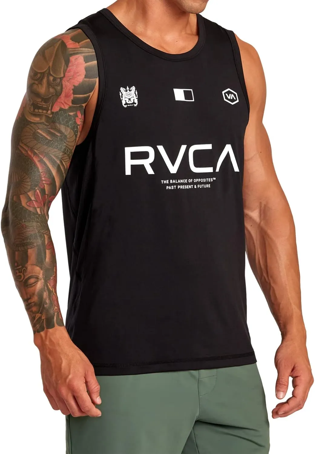 RVCA Mens Sport Vent Athletic Breathable Tank Tops