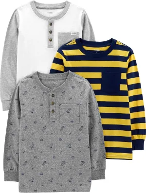 Simple Joys by Carter's Boys' 3-Pack Long Sleeve Shirts