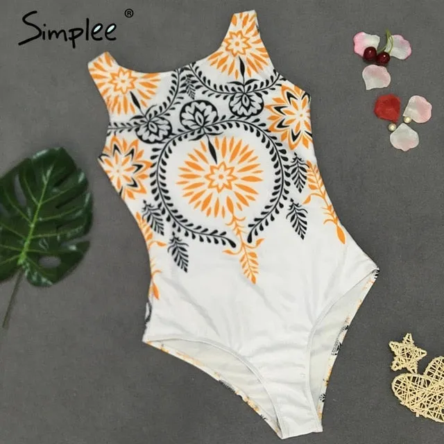 Simplee Retro print one-piece women