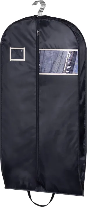 SLEEPING LAMB Water Resistant Suit Bags for Men Travel Gusseted Garment Bags Foldable Closet Hanging Clothes Storage for Coats, Jackets, Shirts, 43'', Black