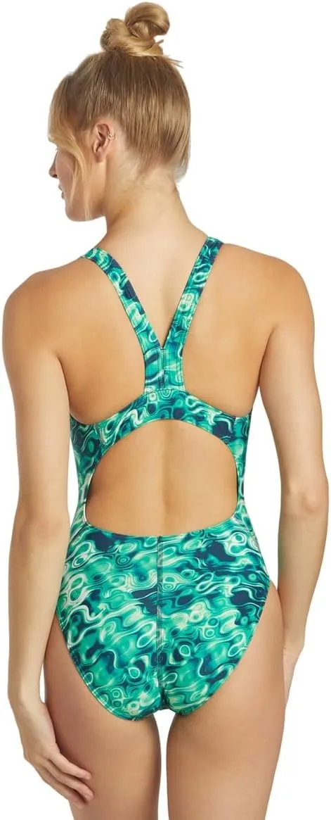 Spirit Wide Strap One Piece Swimsuit, Wide Strap Comfort Fit, Low Hip Cut, Full Coverage, Multi Colors