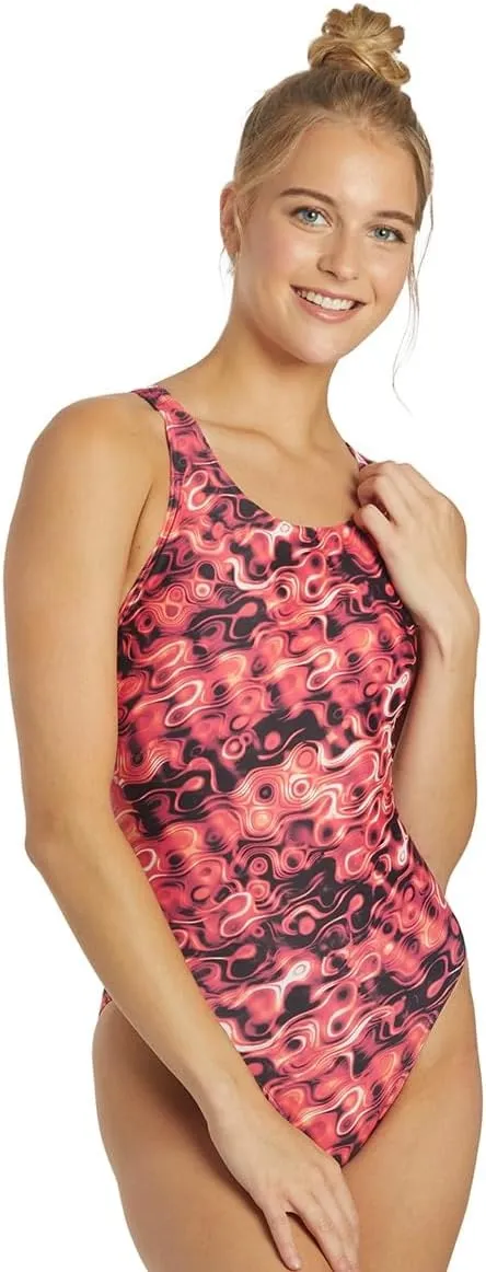 Spirit Wide Strap One Piece Swimsuit, Wide Strap Comfort Fit, Low Hip Cut, Full Coverage, Multi Colors