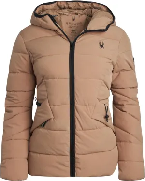 Spyder Women's Puffer Jacket - Water-Resistant Insulated Winter Coat with Cinched Waist - Womens Hooded Quilted Jacket (S-XL)