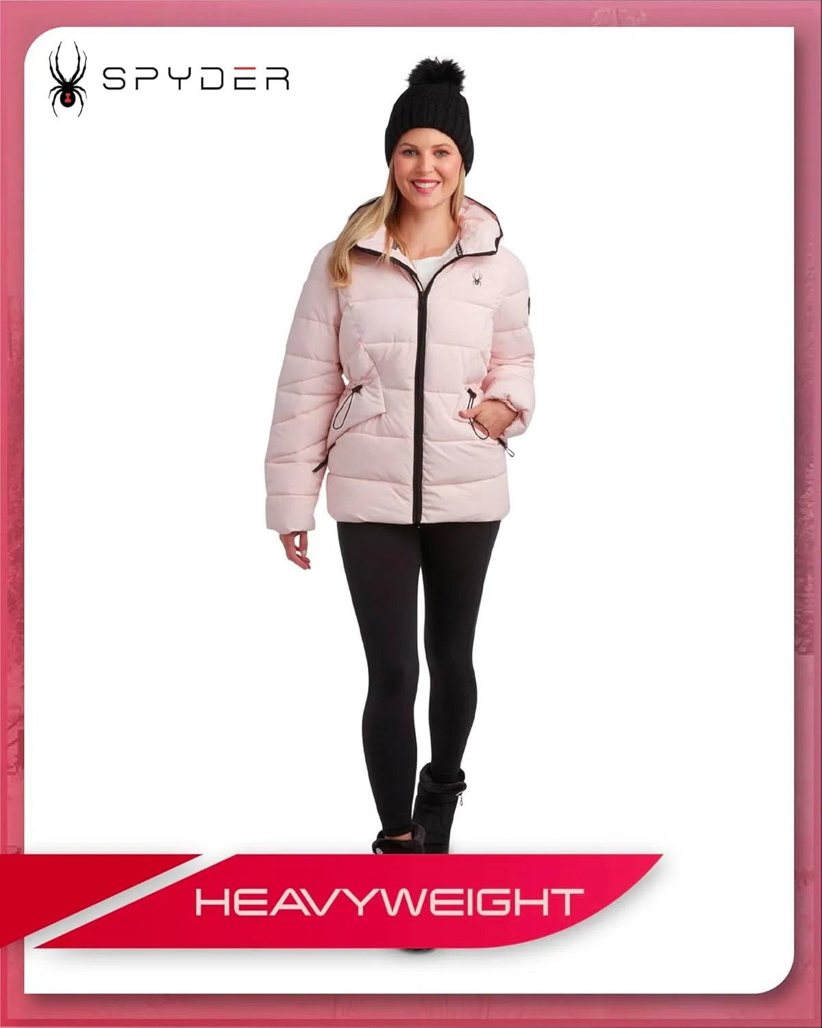 Spyder Women's Puffer Jacket - Water-Resistant Insulated Winter Coat with Cinched Waist - Womens Hooded Quilted Jacket (S-XL)