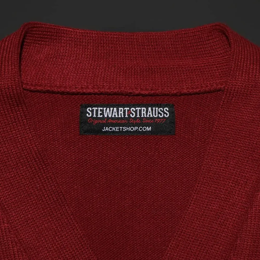 Stewart & Strauss Original American Style Cardigan Varsity Letter Sweaters Since 1977 (33 Team Colors) XXS to 6XL