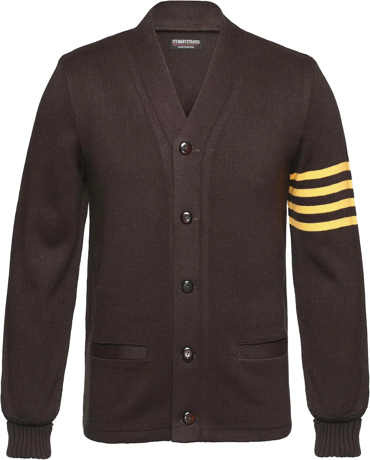 Stewart & Strauss Original American Style Cardigan Varsity Letter Sweaters Since 1977 (33 Team Colors) XXS to 6XL