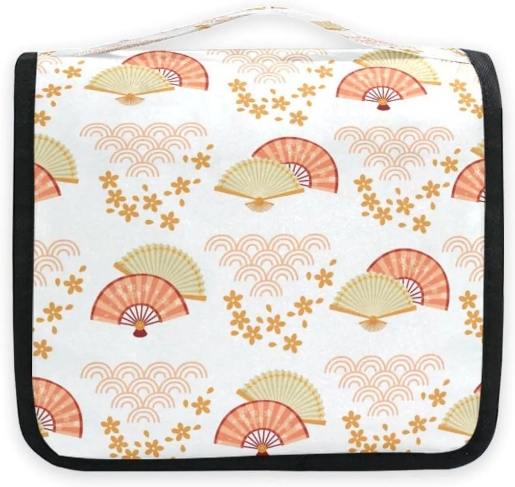 susiyo Classic Style Fan Hanging Toiletry Bag Toiletry Travel Organizer for Women Toiletries Portable Makeup Organizer Cosmetic Bag Pouch Bathroom Bags with Sturdy