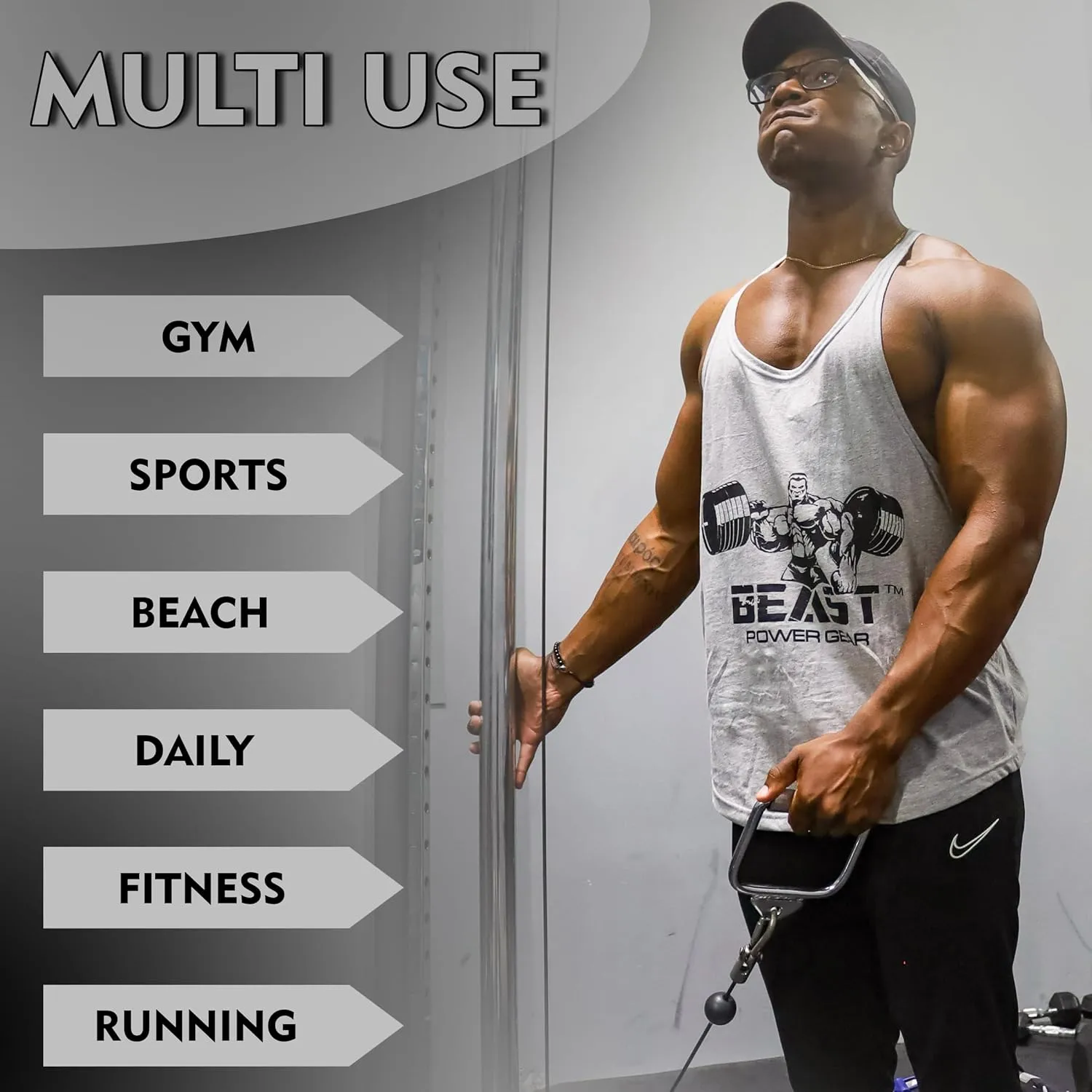 Tank Tops Men, Y-Back Muscle Mens Tank Top, Breathable, Dry Fit Sleeveless Shirts for Men, Bodybuilding Muscle Shirts for Men