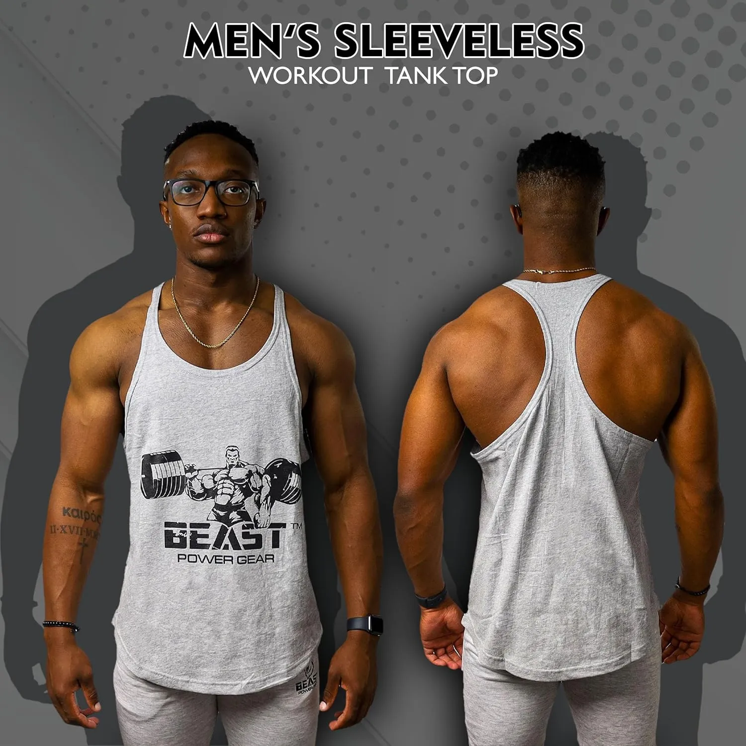 Tank Tops Men, Y-Back Muscle Mens Tank Top, Breathable, Dry Fit Sleeveless Shirts for Men, Bodybuilding Muscle Shirts for Men