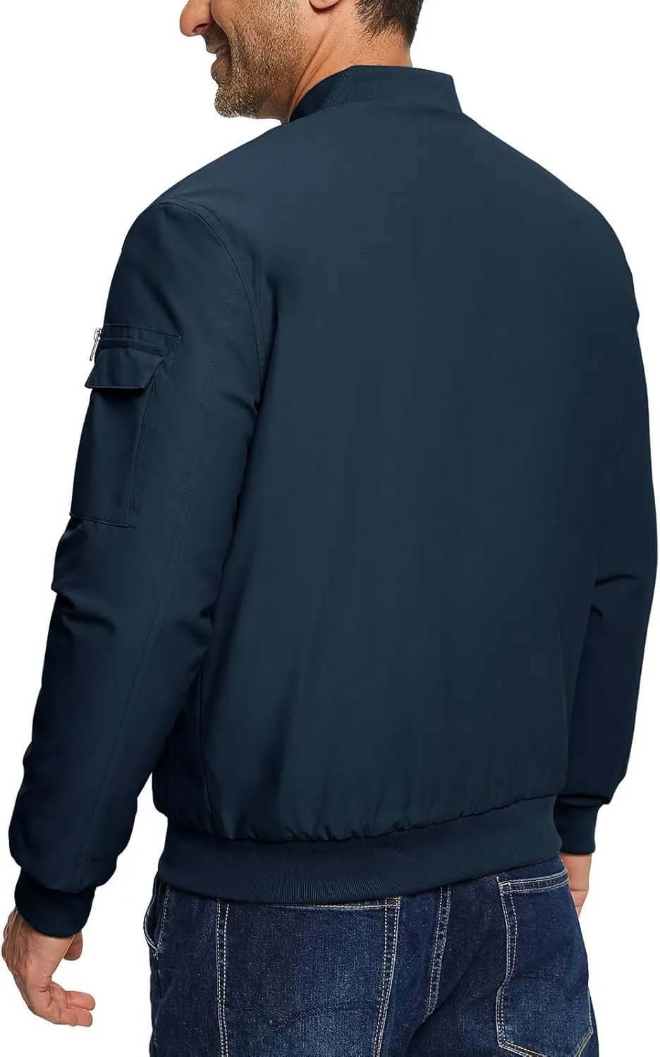TBMPOY Men's Bomber Jacket Lightweight Winter Windbreaker Zip Up Padded Softshell Windproof Water-Resistant Casual Fall Coat