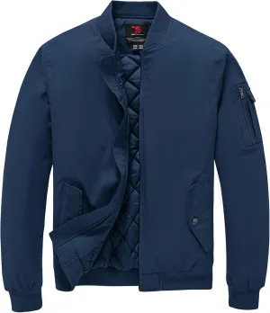 TBMPOY Men's Bomber Jacket Lightweight Winter Windbreaker Zip Up Padded Softshell Windproof Water-Resistant Casual Fall Coat