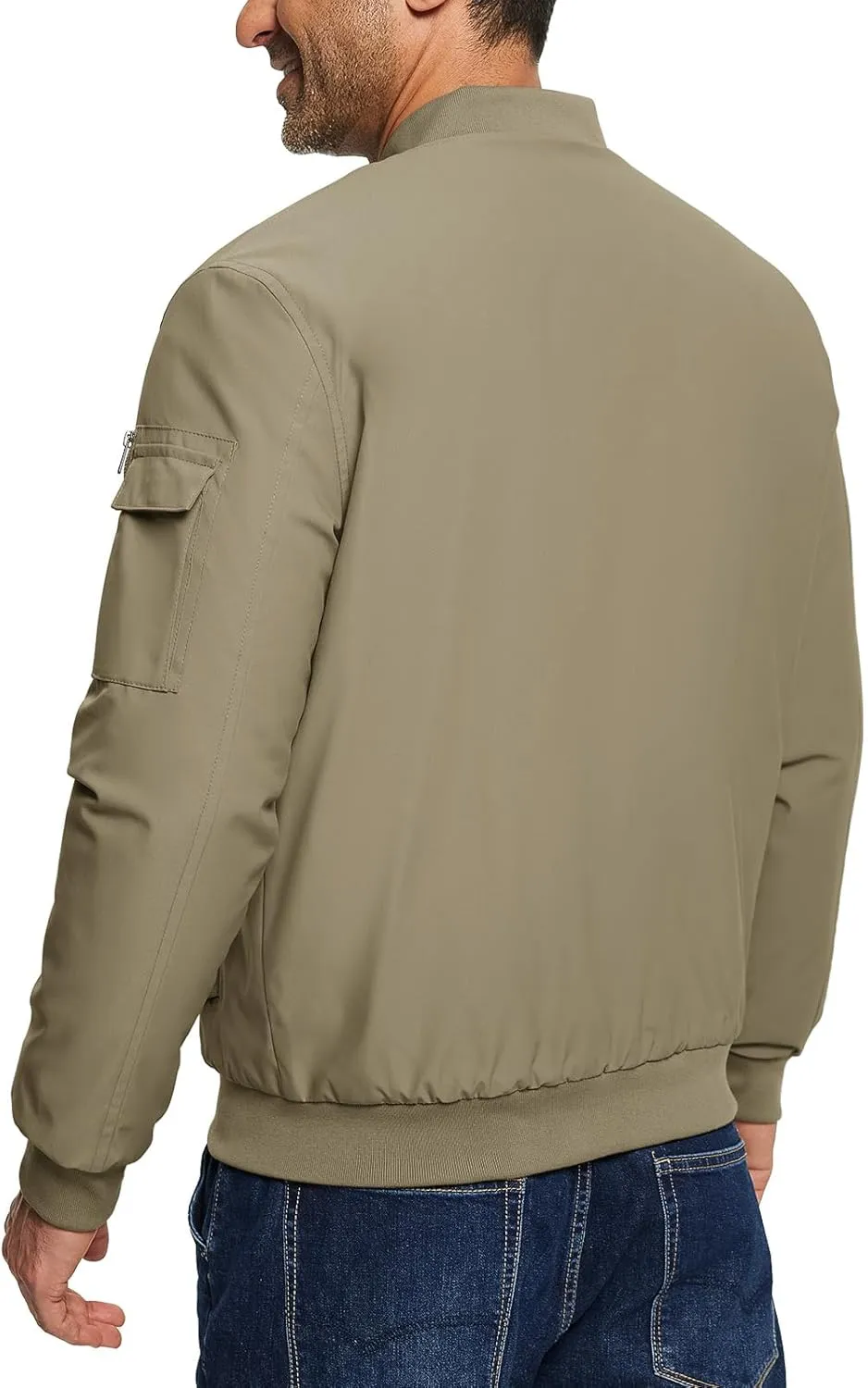TBMPOY Men's Bomber Jacket Lightweight Winter Windbreaker Zip Up Padded Softshell Windproof Water-Resistant Casual Fall Coat