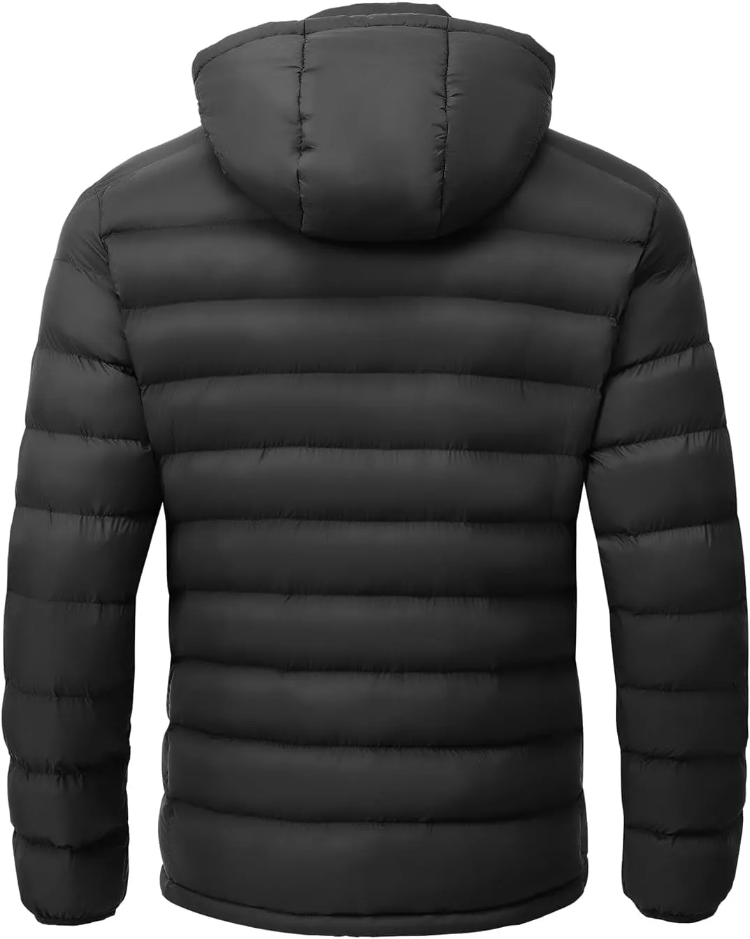 TBMPOY Men's Lightweight Puffer Jackets Detachable Hood Water-Resistant Casual Winter Coat Hooded Insulated for Travel Ski