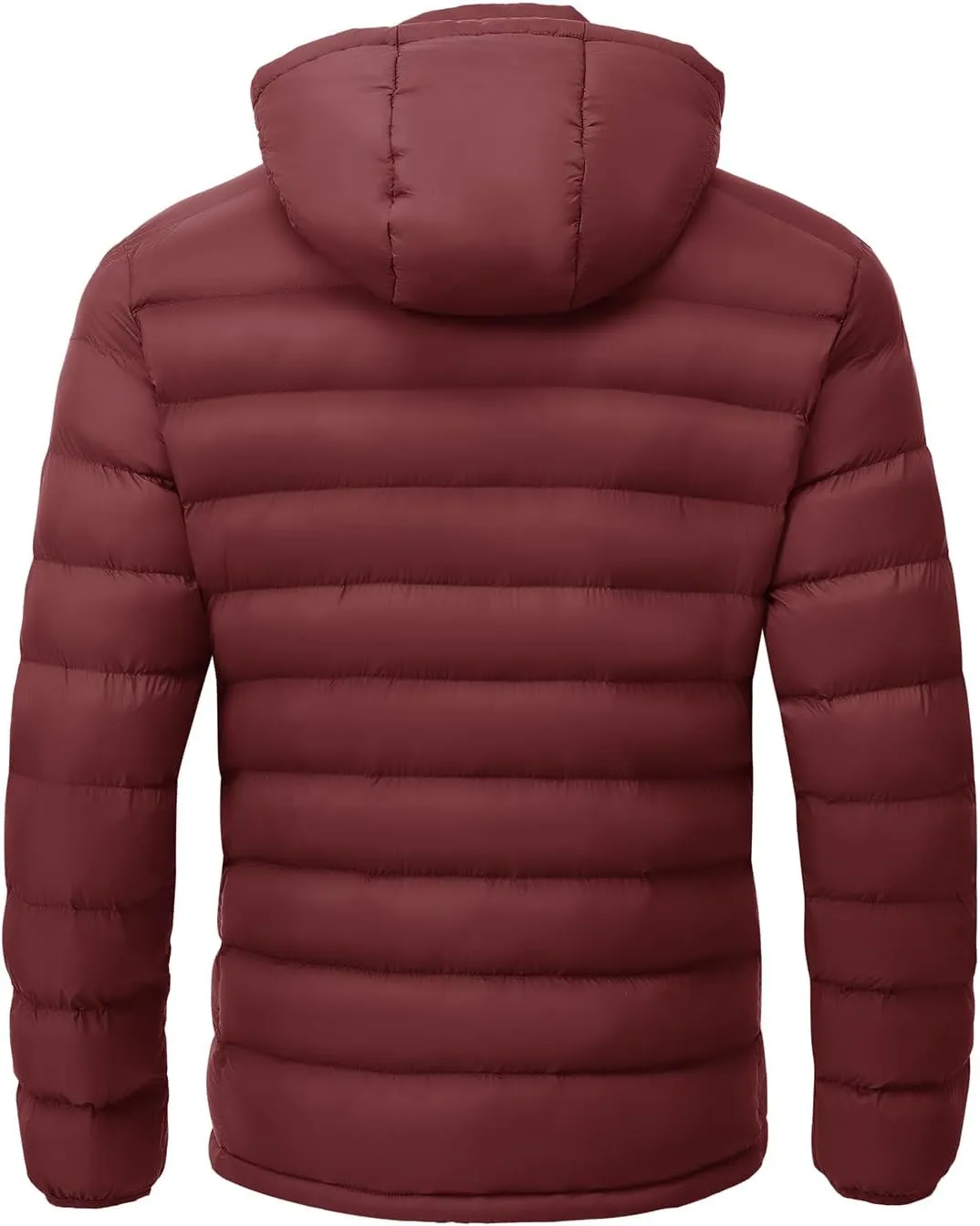 TBMPOY Men's Lightweight Puffer Jackets Detachable Hood Water-Resistant Casual Winter Coat Hooded Insulated for Travel Ski