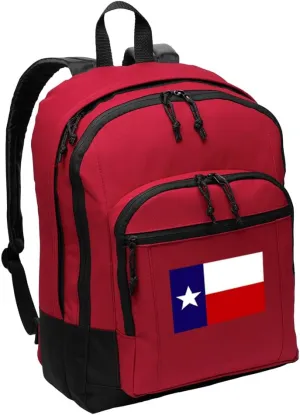 Texas Flag Backpack MEDIUM CLASSIC Style With Laptop Sleeve