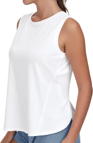 THE GYM PEOPLE Women's Workout Tank Tops Loose Fit Sleeveless Breathable Yoga Shirts with Side Slits