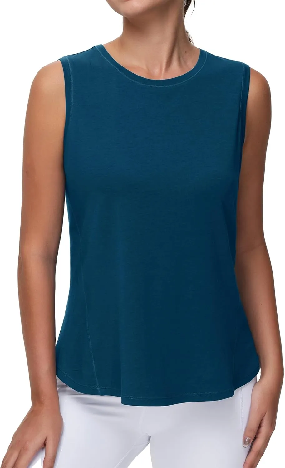 THE GYM PEOPLE Women's Workout Tank Tops Loose Fit Sleeveless Breathable Yoga Shirts with Side Slits