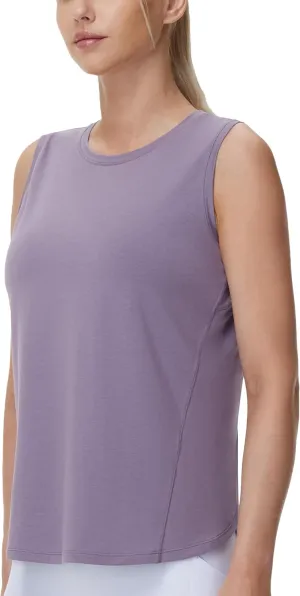 THE GYM PEOPLE Women's Workout Tank Tops Loose Fit Sleeveless Breathable Yoga Shirts with Side Slits