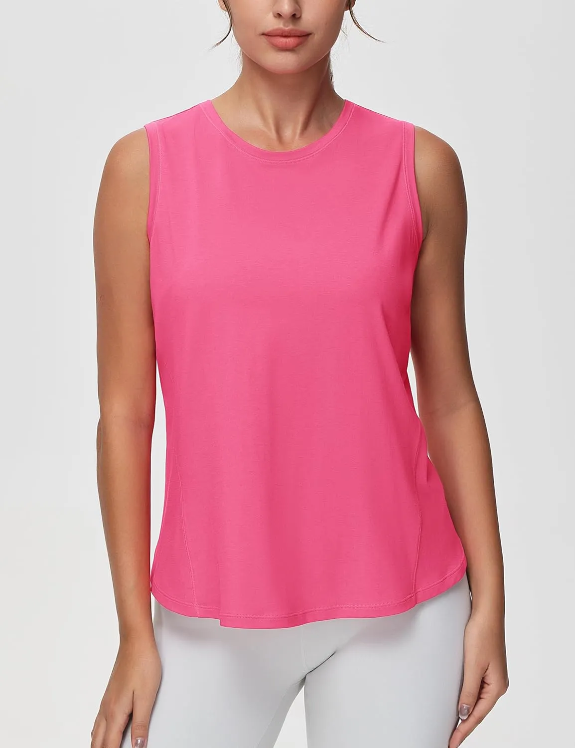 THE GYM PEOPLE Women's Workout Tank Tops Loose Fit Sleeveless Breathable Yoga Shirts with Side Slits