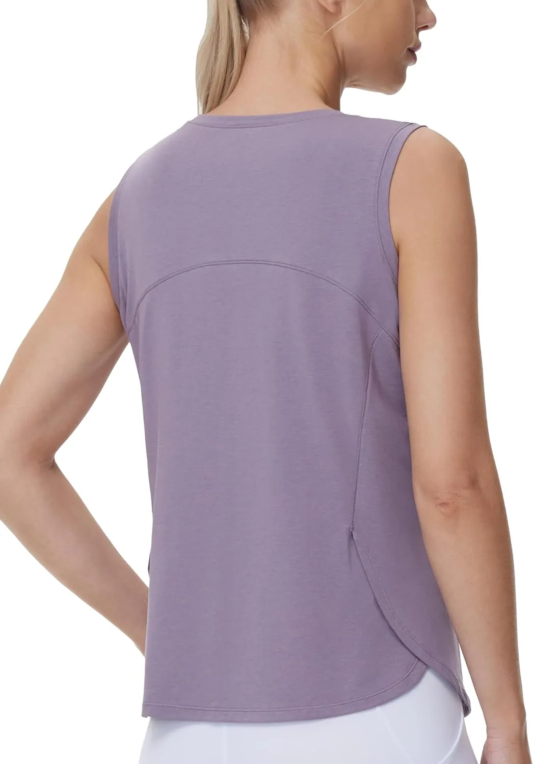 THE GYM PEOPLE Women's Workout Tank Tops Loose Fit Sleeveless Breathable Yoga Shirts with Side Slits