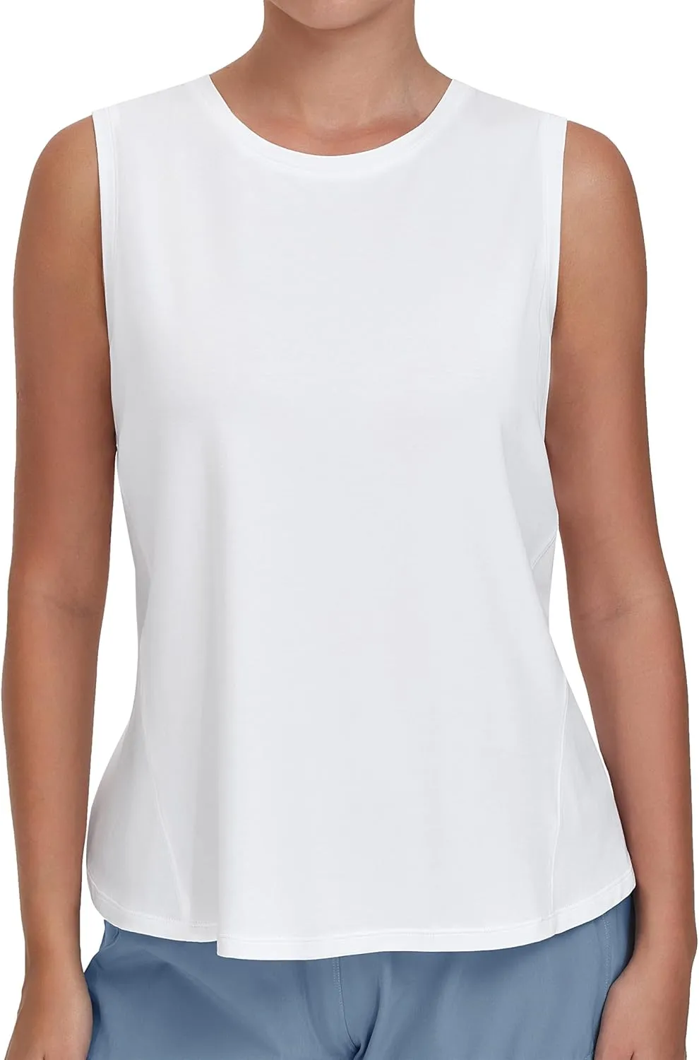 THE GYM PEOPLE Women's Workout Tank Tops Loose Fit Sleeveless Breathable Yoga Shirts with Side Slits
