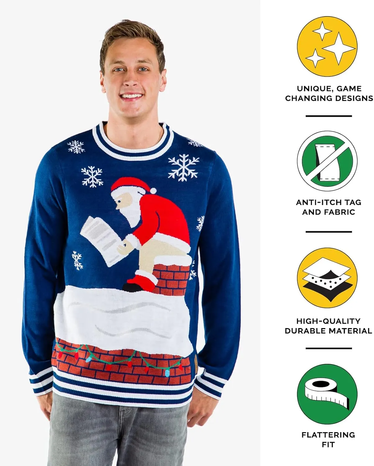 Tipsy Elves Men's Ugly Christmas Sweaters - Funny Christmas Sweaters for Men - Fun Holiday Pullovers