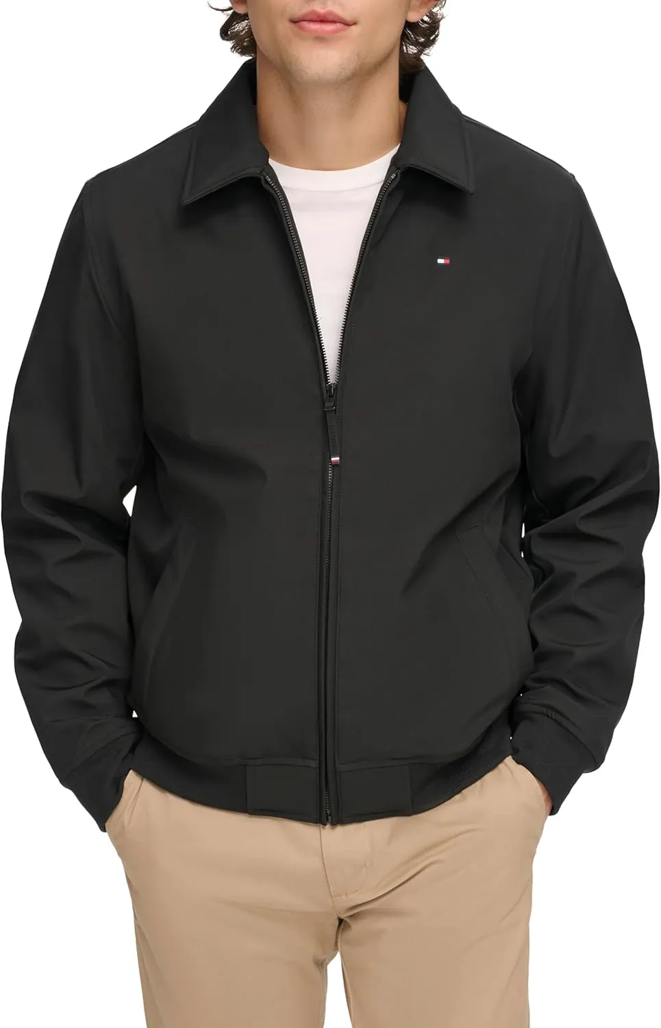 Tommy Hilfiger Mens Lightweight Water Resistant Varsity Bomber Jacket