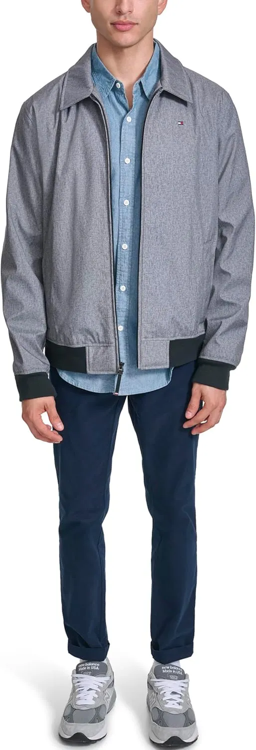 Tommy Hilfiger Mens Lightweight Water Resistant Varsity Bomber Jacket