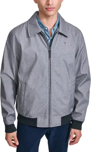 Tommy Hilfiger Mens Lightweight Water Resistant Varsity Bomber Jacket