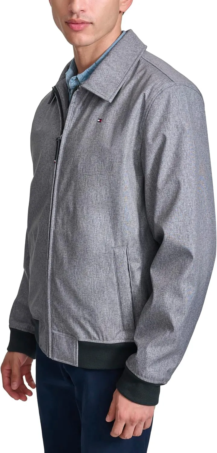 Tommy Hilfiger Mens Lightweight Water Resistant Varsity Bomber Jacket